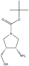(3R,4R)-3-氨基-4-(羟甲基)吡咯烷-1-羧酸叔丁酯结构式