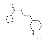 2-(3-Piperidinyl)ethyl cyclobutanecarboxylate hydrochloride Structure
