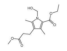 ethyl 1-(hydroxymethyl)-4-(2-(methoxycarbonyl)-ethyl)-3,5-dimethylpyrrole-2-carboxylate结构式