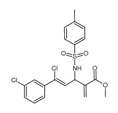 (Z)-methyl 5-chloro-5-(3-chlorophenyl)-2-methylene-3-(4-tolylsulfonamido)pent-4-enoate结构式