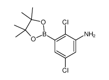 2,5-dichloro-3-(4,4,5,5-tetramethyl-1,3,2-dioxaborolan-2-yl)aniline Structure