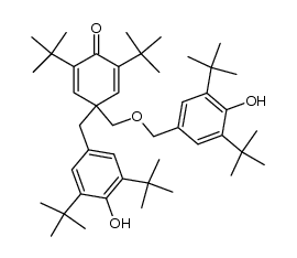 2,6-di-tert-butyl-4-(3,5-di-tert-butyl-4-hydroxybenzyl)-4-(((3,5-di-tert-butyl-4-hydroxybenzyl)oxy)methyl)cyclohexa-2,5-dienone结构式