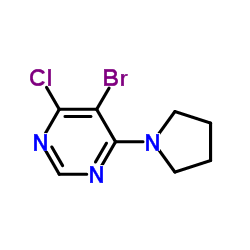 5-Bromo-4-chloro-6-(1-pyrrolidinyl)pyrimidine Structure