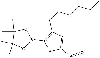 4-己基-5-(4,4,5,5-四甲基-1,3,2-二氧硼杂环戊烷-2-基)噻吩-2-甲醛结构式