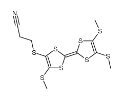3-[[2-[4,5-bis(methylthio)-1,3-dithiol-2-ylidene]-5-(methylthio)-1,3-dithiol-4-yl]thio]-propanenitrile Structure