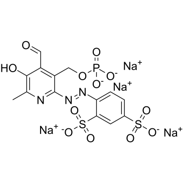 磷酸吡哆醛-6-偶氮(苯-2,4-二磺酸)四钠盐水合物结构式