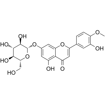 香叶木素7-O-beta-D-葡萄糖苷结构式