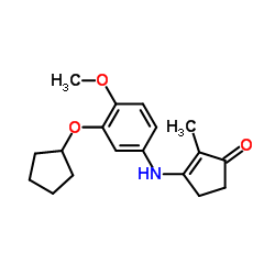3-{[3-(Cyclopentyloxy)-4-methoxyphenyl]amino}-2-methyl-2-cyclopenten-1-one Structure