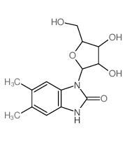 2-Benzimidazolinone,5,6-dimethyl-1-b-D-ribofuranosyl-(8CI)结构式