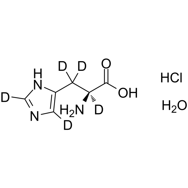 L-组氨酸盐酸盐,一水 d5 (水合盐酸盐)结构式