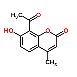 8-乙酰基-7-羟基-4-甲基香豆素结构式
