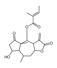 2-Methyl-2-butenoic acid dodecahydro-7-hydroxy-4a,8-dimethyl-3-methylene-2,5-dioxoazuleno[6,5-b]furan-4-yl ester结构式