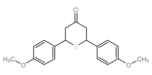 2,6-双-(4-甲氧基苯基)-四氢硫代吡喃-4-酮结构式