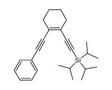 triisopropyl-2-[2-(2-phenyl-1-ethynyl)-1-cyclohexenyl]-1-ethynylsilane结构式