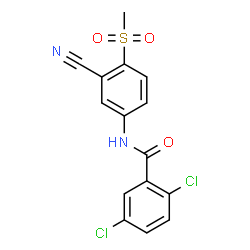 2,5-DICHLORO-N-[3-CYANO-4-(METHYLSULFONYL)PHENYL]BENZENECARBOXAMIDE Structure