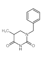 2,4(1H,3H)-Pyrimidinedione,dihydro-5-methyl-1-(phenylmethyl)- Structure