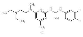 Guanidine,N-(3,4-dichlorophenyl)-N'-[4-[[2-(diethylamino)ethyl]methylamino]-6-methyl-2-pyrimidinyl]-,hydrochloride (1:2) structure
