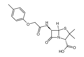 6β-(2-p-tolyloxy-acetylamino)-penicillanic acid Structure