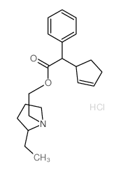 Benzeneacetic acid, a-2-cyclopenten-1-yl-, 2-(2-ethyl-1-pyrrolidinyl)ethylester, hydrochloride (1:1) Structure