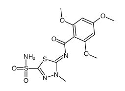 N-(4,5-Dihydro-4-methyl-2-sulfamoyl-1,3,4-thiadiazol-5-ylidene)-2,4,6-trimethoxybenzamide结构式