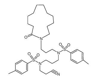 N-(2-Cyanoethyl)-4-methyl-N-[3-[[(4-methylphenyl)sulfonyl][3-(2-oxoazacyclotrideca-1-yl)propyl]amino]propyl]benzenesulfonamide结构式