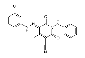 5-[(3-氯苯基)偶氮]-1,2-二氢-6-羟-4-甲基-2-氧代-1-苯氨基-3-吡啶腈结构式
