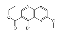4-溴-6-甲氧基-1,5-萘啶-3-羧酸乙酯结构式
