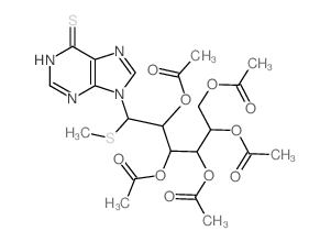 [3,4,5,6-tetraacetyloxy-1-methylsulfanyl-1-(6-sulfanylidene-3H-purin-9-yl)hexan-2-yl] acetate structure