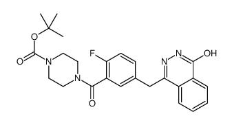2-Methyl-2-propanyl 4-{2-fluoro-5-[(4-oxo-3,4-dihydro-1-phthalazi nyl)methyl]benzoyl}-1-piperazinecarboxylate structure