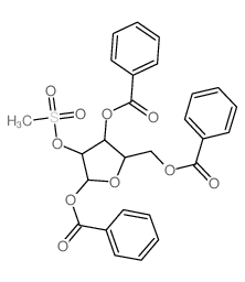 a-D-Ribofuranose,1,3,5-tribenzoate 2-methanesulfonate结构式