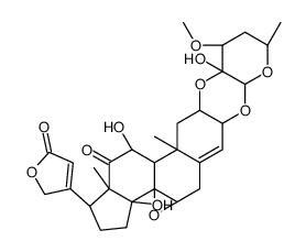 7β,8-Epoxy-11α,14-dihydroxy-12-oxo-3β,2α-[[(2S,3S,4R,6R)-tetrahydro-3-hydroxy-4-methoxy-6-methyl-2H-pyran-2,3-diyl]bis(oxy)]carda-4,20(22)-dienolide Structure