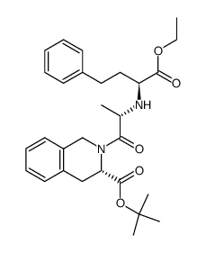 (1S,2S,3S)-2-[2-(1-ethoxycarbonyl-3-phenyl-propylamino)-propionyl] -1,2,3,4-tetrahydro-isoquinoline-3-carboxylic acid tert-butyl ester结构式