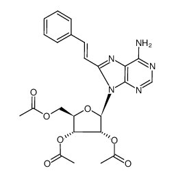 2',3',5'-tri-O-acetyl-8-(2-phenylvinyl)adenosine Structure