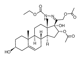 Pregn-5-en-3β,16α,17α,21-tetraol-20-one 16,21-diacetate 20-carbethoxyhydrazone结构式