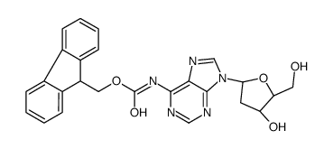 9H-fluoren-9-ylmethyl N-[9-[(2R,4S,5R)-4-hydroxy-5-(hydroxymethyl)oxolan-2-yl]purin-6-yl]carbamate Structure