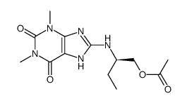 (R)-(+)-8-(1-acetoxy-2-butyl)-aminotheophylline结构式
