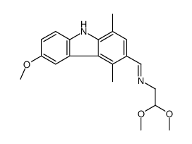 2,2-dimethoxyethyl[(6-methoxy-1,4-dimethyl-9H-carbazol-3-yl)methylene]amine结构式