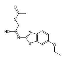 S-[2-[(6-ethoxy-2-benzothiazolyl)amino]-2-oxoethyl] ethanethioate结构式