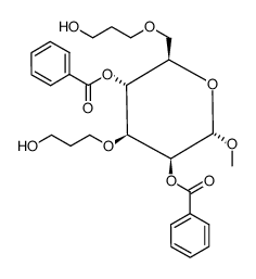 methyl 2,4-di-O-benzoyl-3,6-di-O-(3-hydroxypropyl)-α-D-mannopyranoside结构式
