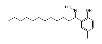 E-1-(2'-hydroxy-5'-methylphenyl)-1-dodecanone oxime结构式