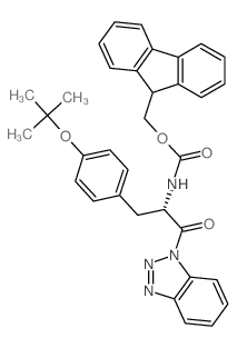 9H-fluoren-9-ylmethyl N-[(2S)-1-(benzotriazol-1-yl)-3-[4-[(2-methylpropan-2-yl)oxy]phenyl]-1-oxopropan-2-yl]carbamate Structure