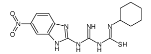 (1E)-1-[amino-[(6-nitro-1H-benzimidazol-2-yl)amino]methylidene]-3-cyclohexylthiourea Structure