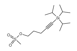 5-methanesulphonyloxy-1-(tri-isopropylsilyl)pent-1-yne结构式
