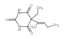 2,4,6(1H,3H,5H)-Pyrimidinetrione,5-ethyl-5-(1-methyl-1-buten-1-yl)- Structure