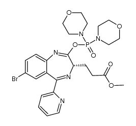 (S)-methyl 3-(7-bromo-2-((dimorpholinophosphoryl)oxy)-5-(pyridin-2-yl)-3H-benzo[e][1,4]diazepin-3-yl)propanoate结构式