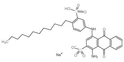 disodium 1-amino-4-(4-dodecylsulphonatoanilino)-9,10-dihydro-9,10-dioxoanthracene-2-sulphonate Structure
