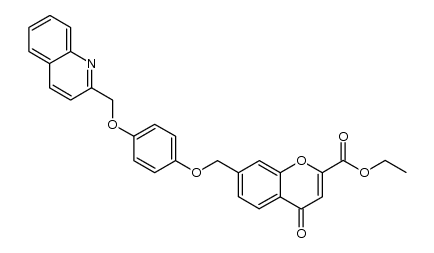 2-carboethoxy-7-(4-(quinolin-2-yl-methoxy)phenoxymethyl)-4-oxo-4H-1-benzopyran结构式