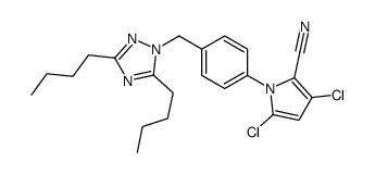 3,5-dichloro-1-[4-[(3,5-dibutyl-1,2,4-triazol-1-yl)methyl]phenyl]pyrrole-2-carbonitrile Structure