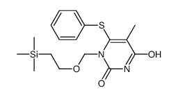 5-methyl-6-phenylsulfanyl-1-(2-trimethylsilylethoxymethyl)pyrimidine-2,4-dione结构式