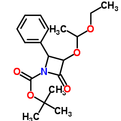 (3R,4S)-1-tert-butoxycarbonyl-3-(2-ethoxyethoxy)-4-phenyl-2-azetidione structure